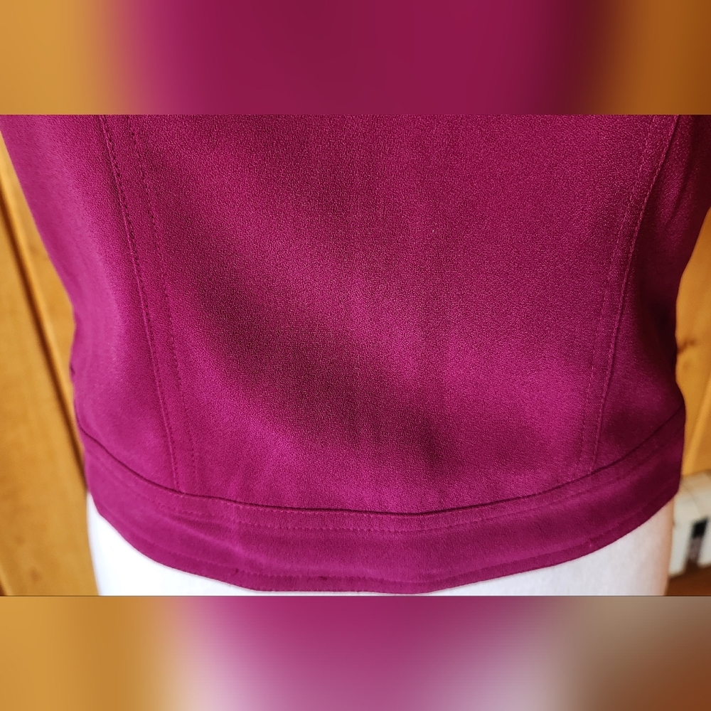Banana Republic Crop Top Fusia Purple V Neck Pullover Career Top Size 0 - Picture 4 of 9